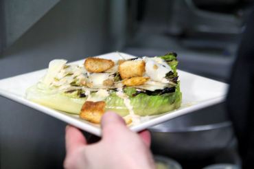 Grilled romaine Caesar salad