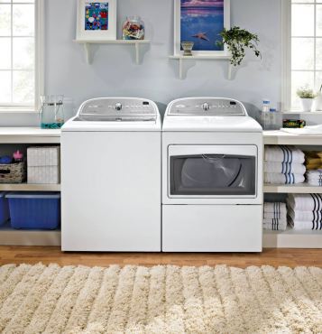 Whirlpool models 5700xW/5700AC top-loading laundry machines are a high-efficiency team. Top loaders are favored by crafters for their ability to "soak" cloth for dying, felting and other craft activities.