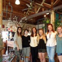 The team behind the Lisa Stirrett Glass Art Studio , left to right: Lisa Stirrett, Stacy Brockberg, Erika Giesbrecht, Madi Bowe, Tara Morris and Anna Douglas.