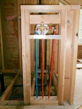 Rough plumbing of shower valve