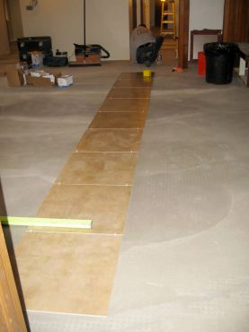 Laying floor tile over electric-resistent radiant heat