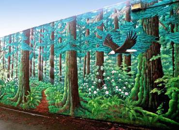 The Forest Mural in Bremerton, painted by Dennis McDaniel