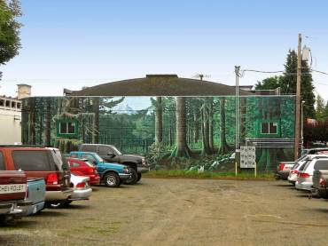 The Forest Mural in Bremerton, painted by Dennis McDaniel