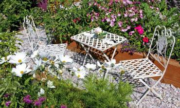 Kid-sized furniture lets little ones feel at home in the garden.