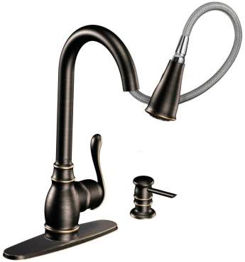 Moen Anabelle pull-down faucet in oil-rubbed bronze