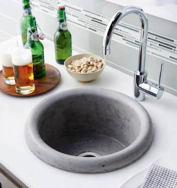 Native Trails Pozo self-rimming concrete bar sink in ash finish