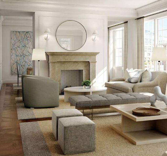 Living room with 2 seating online areas