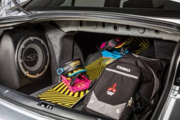 Trunk space is slightly compromised by the huge stereo speaker.