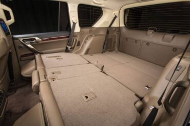 The Lexus GX460 has a large, flexible cargo space depending on how the two rows of seats are folded.