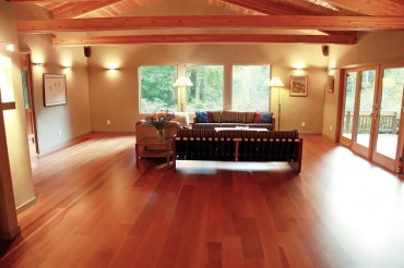 Engineered Moabi wood floor — Design by A Kitchen That Works LLC
