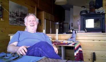 Steiner in his dining room with kitchen in the background (the interview)