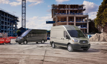 The 2015 Ford Transit van can be configured for cargo or passengers.