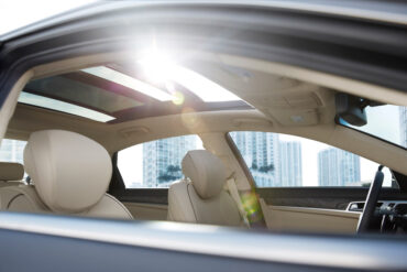 The excellent panoramic sunroof is part of the Signature Package option.