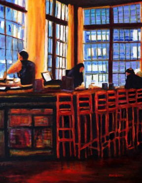 Finished painting, Oliver’s Bar in downtown Seattle