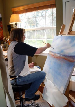 Artist Marti Green in her home studio