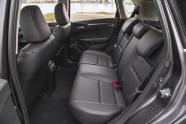 2015 Honda Fit rear seat is surprisingly roomy for big adults.