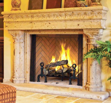 Wood-burning masonry fireplace by Astria