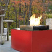 The Cube outdoor gas fireplace by Spark Design