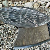Contemporary outdoor fire pit in stainless steel by Bill Wentworth of Sterling Design