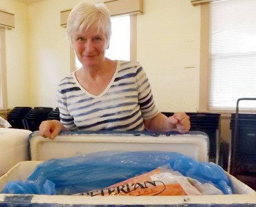 Lynn Hollowell of Rolf's, one of the seasonal vendors.