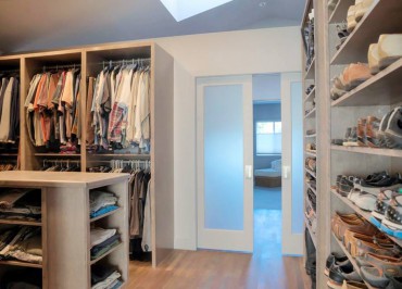 Informal walk-in closet — design by A Kitchen That Works LLC