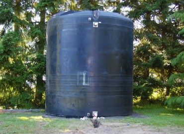 KCD's 11,100-gallon cistern during the 2010 installation and before pipes were installed to pump water in and out. (Photo courtesy Brian Stahl)