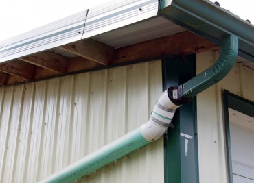 Rainwater from Pheasant Fields Farm's 1,400-square-foot metal roof is piped into cisterns.