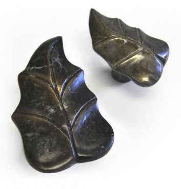 Whimsical bronze leaf cabinet knobs by Hardware Renaissance