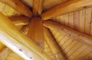 Bob Fortner constructed his bake house with the help of a Canadian log-home builder who designed the building originally as a gazebo.