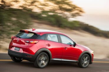 The Mazda CX-3 is notably shorter than the CX-5, especially from the rear view.