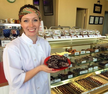 Manager Liz Wing welcomes customers to Amy's Decadent Chocolates in Bremerton.