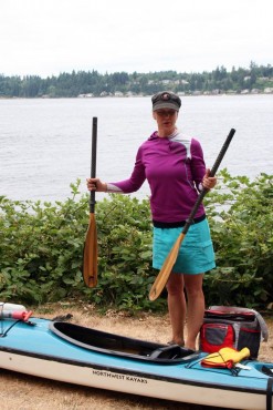 Spring Courtright gives safety instructions before the paddle begins.