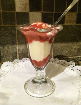 Rhubarb sundae