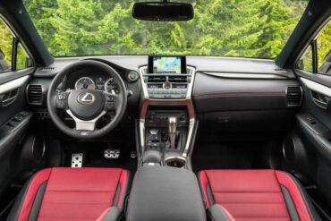 F Sport seats are great for long drives as is the thick leather steering wheel. Note the perforated pedals.