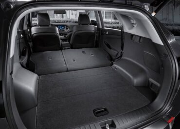 Cargo space is good when the split rear seats are folded down. 