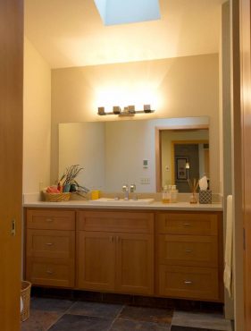 Remodeled bath with skylight