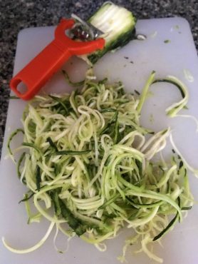 Zoodles with a julienne peeler