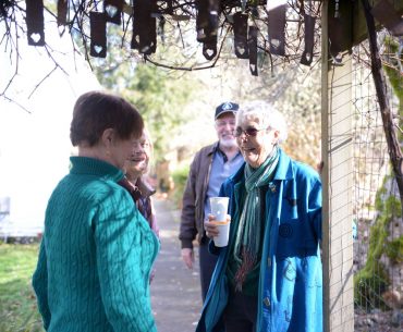 Harmony Hill Retreat Center - Founder Gretchen Schodde on a tour of the gardens with retreat attendees