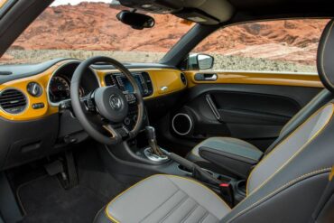 Front seat room in the VW Dune is outstanding. The dashboard is painted body color.