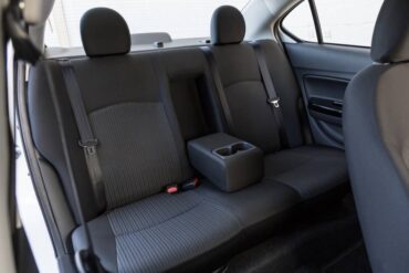 The Mirage rear seat is roomy enough for big adults. 