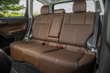 Forester rear seat is ample enough for three adults, although shoulder space can be snug.