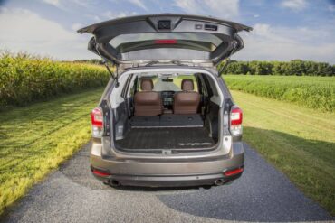 Forester cargo space is ample and flexible thanks to split, folding rear seats and a flat cargo deck. 