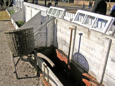 Wonderful cold frames have been in use a long time. Recycled windows and deep boxes used in the historic village of Williamsburg, Virginia.