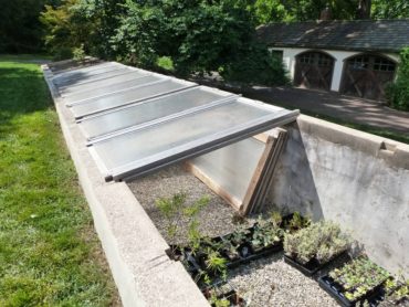 A deep cold frame in the Chanticleer garden in Pennsylvania is very versatile.