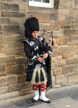 Bag pipe player at Edinburgh Castle