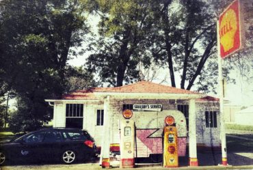 Vintage Betty at the restored Soulsby’s Service Station in Mount Olive Il