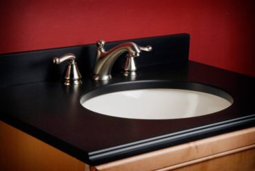 PaperStone vanity counter in Slate (Photo courtesy Panel Tech)