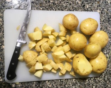 Chop Potatoes into 1/2" cubes