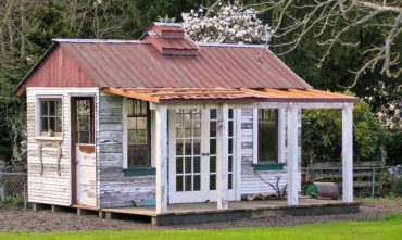 A lovely garden shed elevates any garden and keeps chemicals safely out of reach.