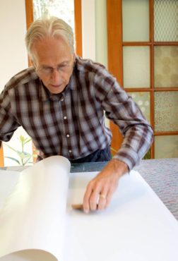 Randy Calm works on a client’s design.­